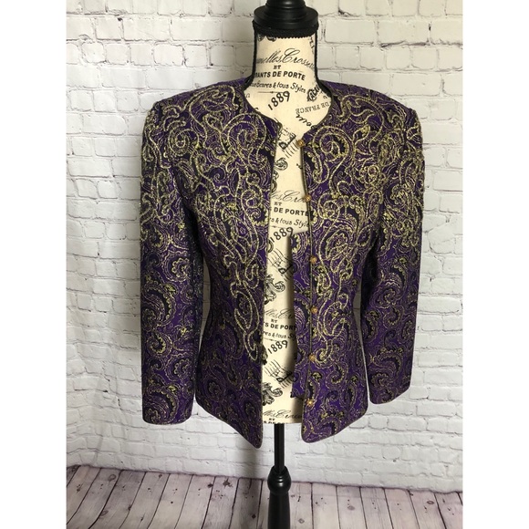 Tootsie’s Houston Boutique Purple and Gold Jacket - Picture 2 of 5